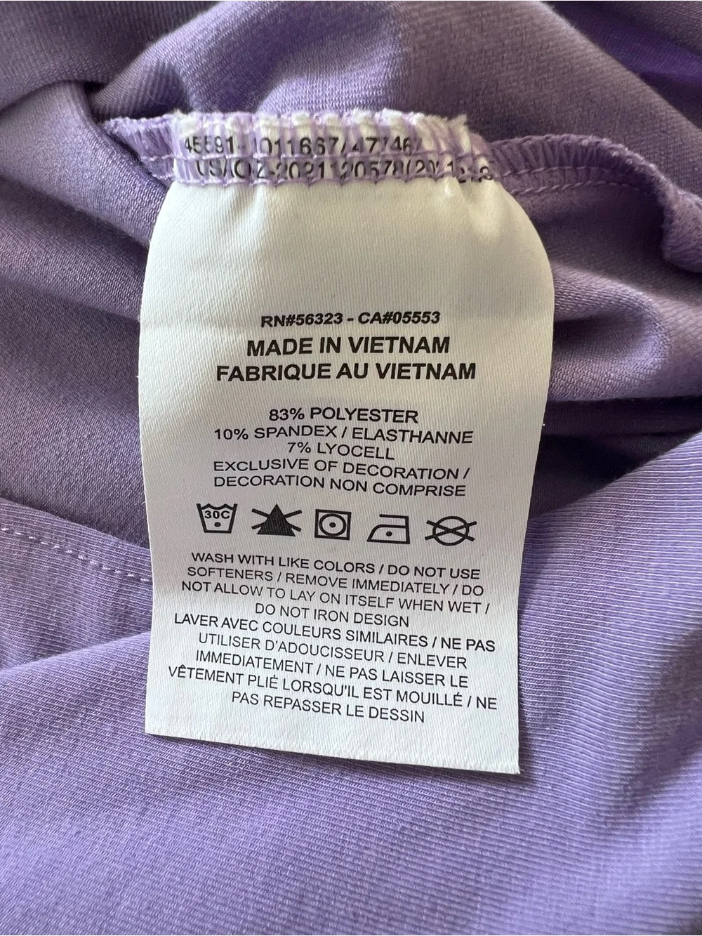 Nike Lavender Short Sleeve Faux Wrap Cropped Crew Tee